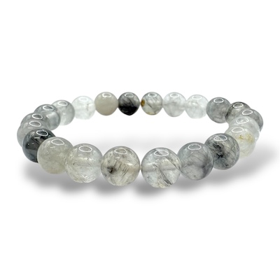 8mm Cloudy Quartz Beaded Bracelet